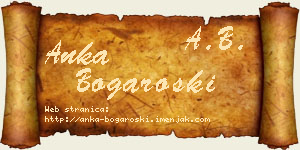 Anka Bogaroški vizit kartica